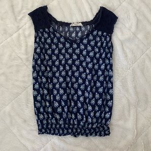 NAVY BLUE SOLITAIRE SLEEVELESS TOP!!
